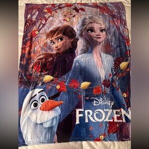 Disney Frozen Blanket with Purple and Orange Highlights
